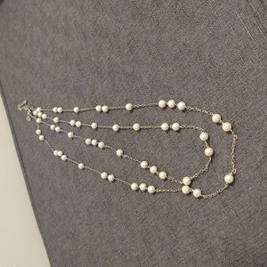 Lia Sophia pearl and chain combo double necklace